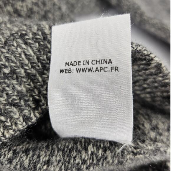 A.P.C. MEN'S HEATHER GRAY 100% LAMBS WOOL PULLOVER CREWNECK SWEATER SIZE XL - Picture 9 of 9